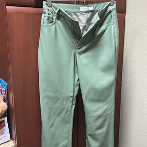Green leather pants / jeans